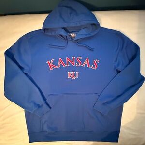 Kansas KU Jayhawks Hoodie Hooded Sweatshirt Mens XXL blue NCAA University